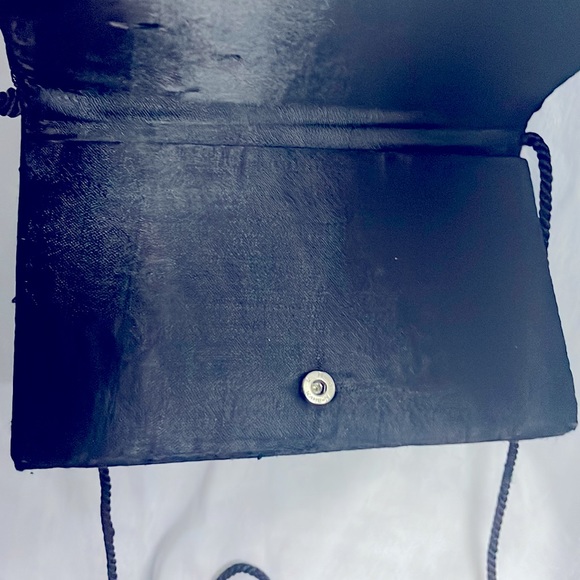 Vintage Sequined Crossbody Clutch Evening Bag w/ 40” Black Twist Rope Cord - Picture 4 of 12